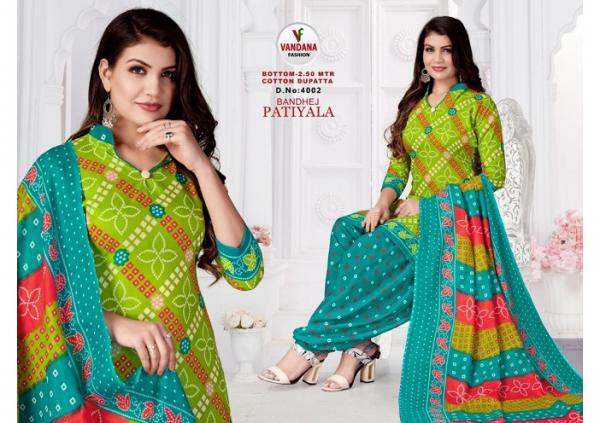 Vandana Bandhej Patiyala Vol-4 indo Cotton Patiyala Dress Material